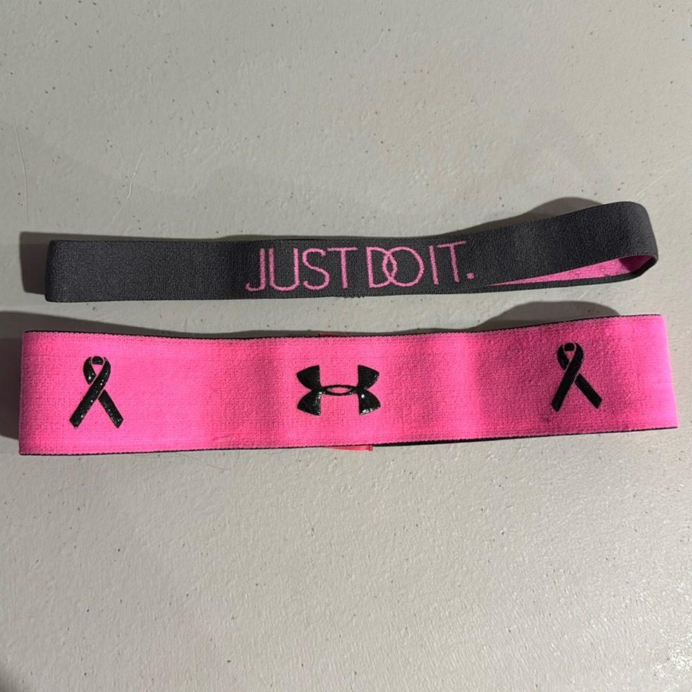 Under Armour and Nike non slip headbands